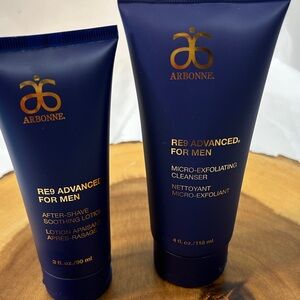 ARBONNE RE9 Advanced for Men Micro-Exfoliating, 4 oz, After Shave 3 oz Set